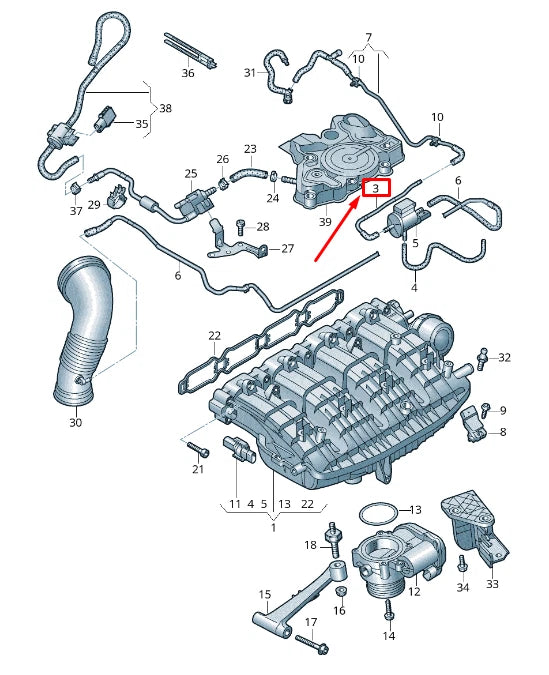 NEW AUDI Q8 4MN ENGINE VACUUM PIPE 06K133773G