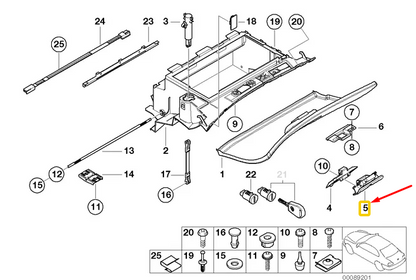new bmw 3 convertible e46 glove box lock lower part 51168262566 original