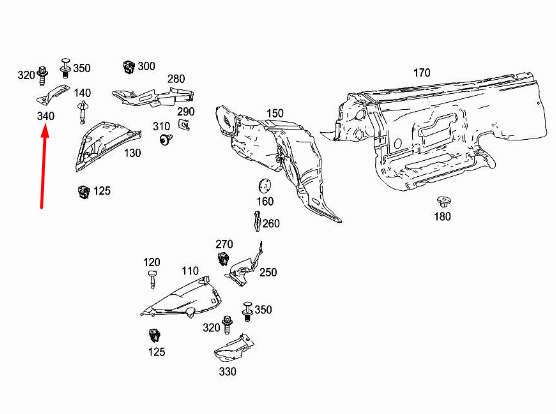 NEW MB S W222 S350 RIGHT MAJOR ASSEMBLIES COMP. TRIM COVER A2228810223 ORIGINAL