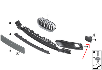 new bmw 1 f20 front left bumper lower fog grille 51117371665 7371665 original
