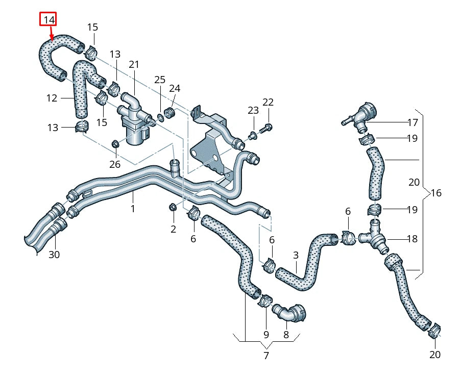 NEW VOLKSWAGEN ATLAS CA1 COOLANT HOSE PIPE 3QF815369B
