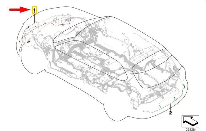 NEW BMW X5 F15 FRONT END WIRING HARNESS 9321955 61129321955 ORIGINAL