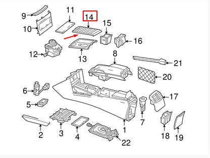 NEW MB C W204 CENTER CONSOLE ROLLER BLIND COVER A20468076079051 ORIGINAL