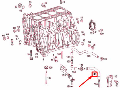 NEW MB C W204 CYLINDER CRANKCASE BREATHING BLEED HOSE A2710181482 ORIGINAL
