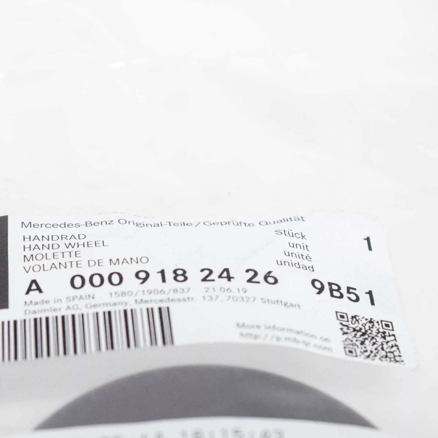 NEW MERCEDES-BENZ VITO W639 HAND WHEEL SEAT ADJUSTER A00091824269B51