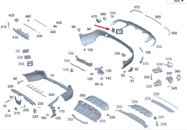 NEW MERCEDES-BENZ GLC X253 REAR BUMPER TOW EYE COVER A2538851706