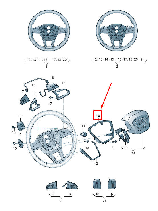 NEW AUDI E-TRON GEN STEERING WHEEL TRIM 4K0419689AAY2 ORIGINAL