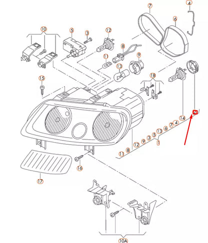 NEW VOLKSWAGEN CADDY 2K HEADLIGHT BULB SOCKET MOUNTING 2K0941109 ORIGINAL