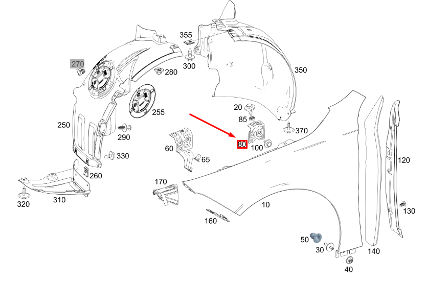 NEW MERCEDES-BENZ A W177 FRONT LEFT FENDER REAR BRACKET A1778802100 ORIGINAL