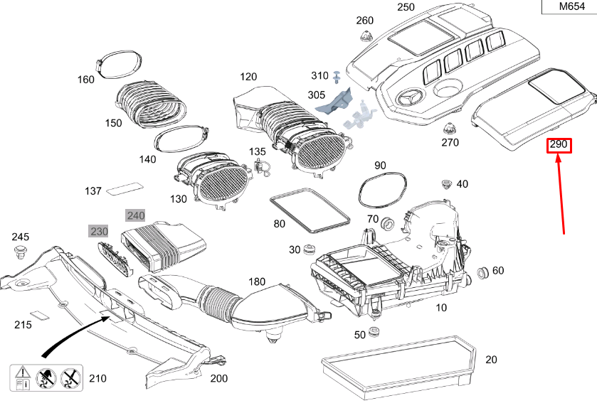 NEW MERCEDES-BENZ E C238 LEFT ENGINE COVER A6540104001 ORIGINAL