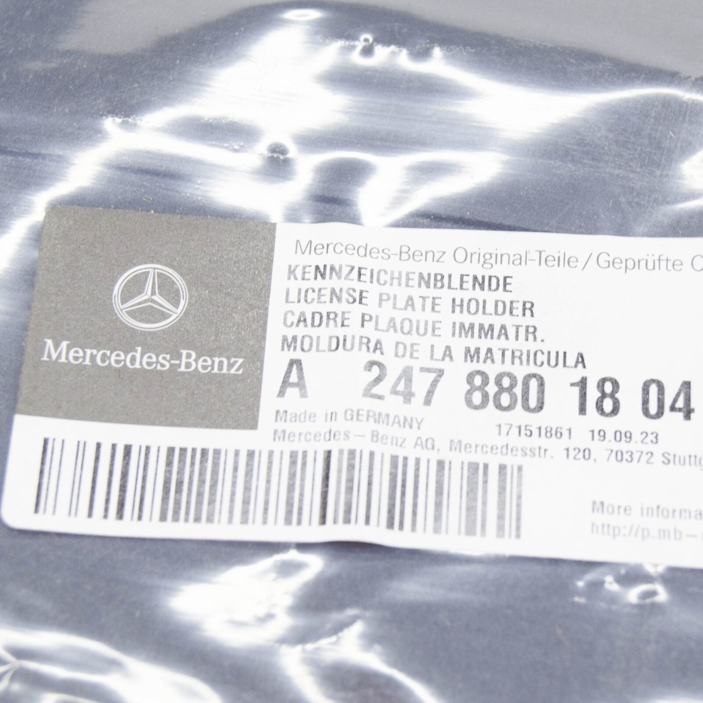 NEW MERCEDES-BENZ GLA H247 FRONT LICENSE PLATE HOLDER A2478801804 ORIGINAL