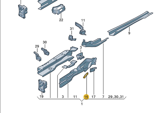 new volkswagen tiguan ad1 front left wheelhousing console 5qa805757 original