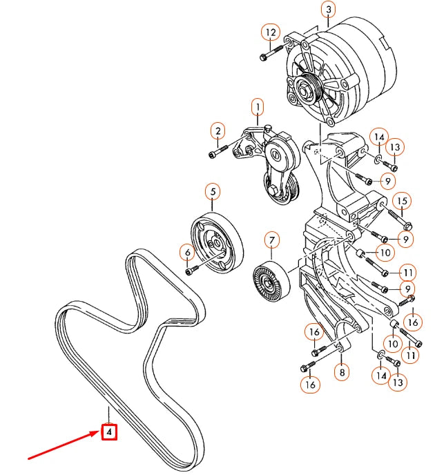 NEW AUDI Q7 4L ACCESSORY DRIVE DOUBLE POLY V-BELT 022145933P ORIGINAL