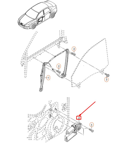 NEW AUDI A4 B7 FRONT LEFT DOOR WINDOW REGULATOR MOTOR LHD 8E1959801G ORIGINAL