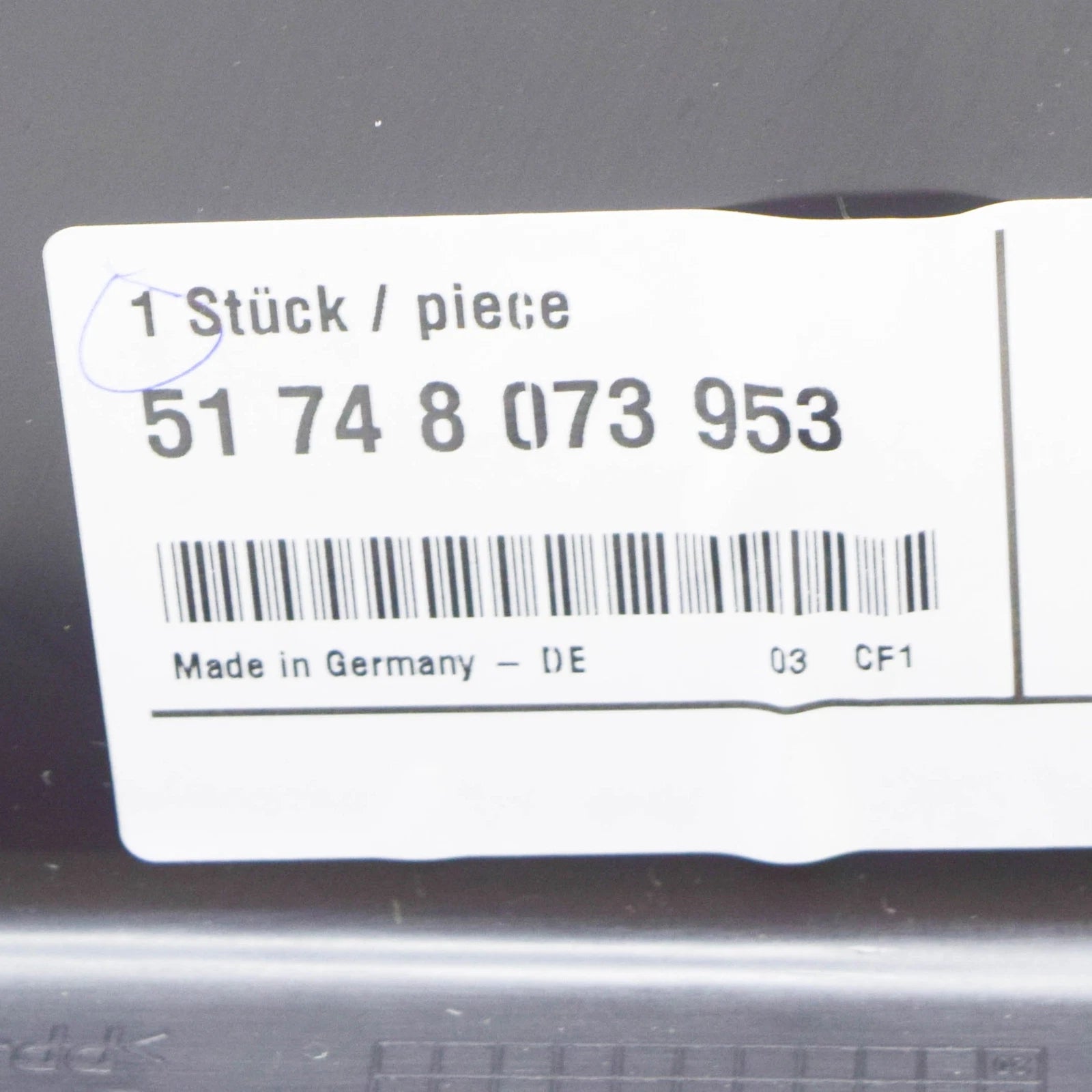 NEW BMW 7 G11, G12 LEFT RADIATOR SUPPORT AIR DUCT 51748073953 8073953 ORIGINAL