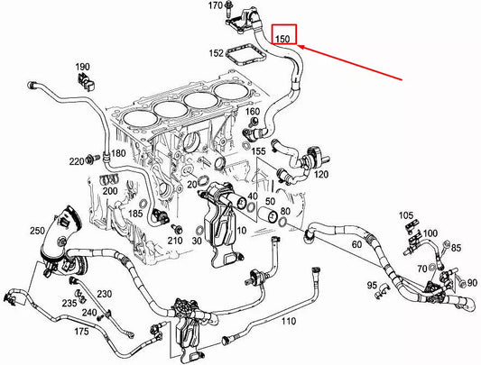 NEW MERCEDES-BENZ GLC X253 ENGINE VENT LINE A2740180321 ORIGINAL