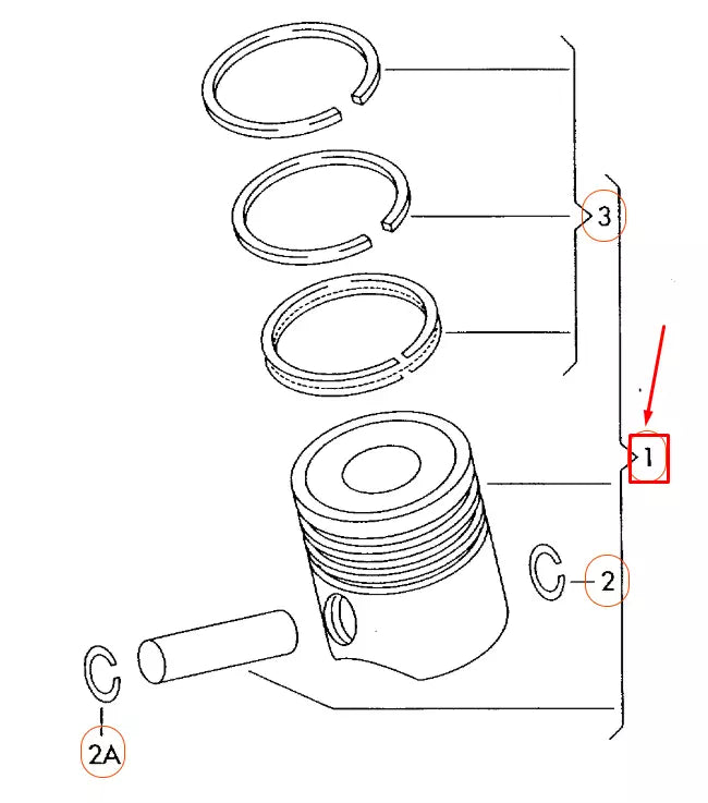 NEW AUDI A3 8P ENGINE PISTON COMPLETE 06H107065AM ORIGINAL