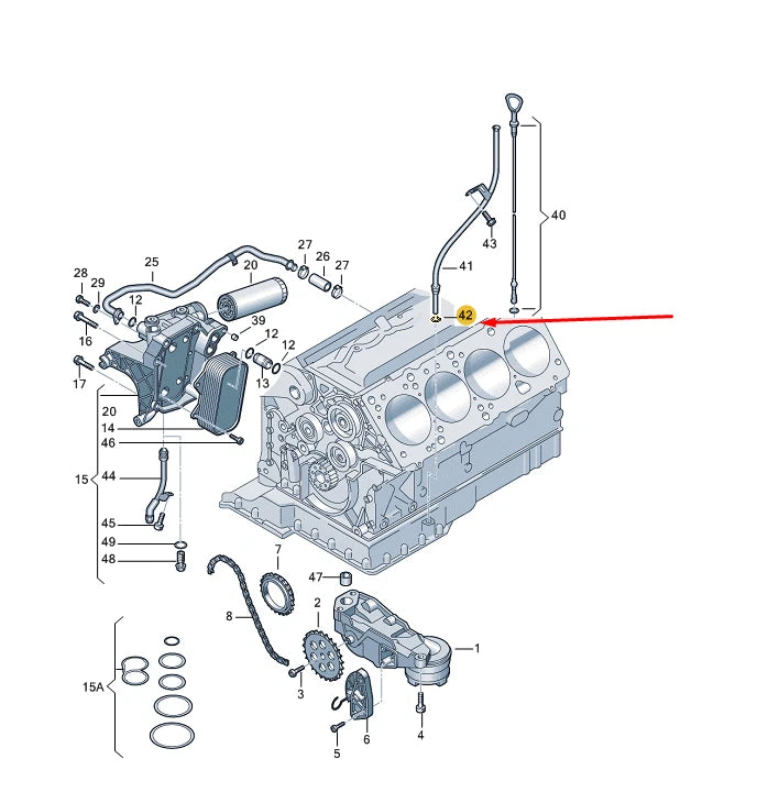 NEW AUDI A6 C5 OIL DIPSTICK TUBE O-RING 034115427B ORIGINAL