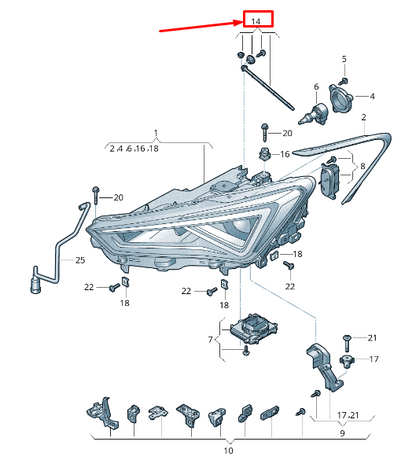new seat tarraco kn headlight height adjuster repair kit 5fa998099 original