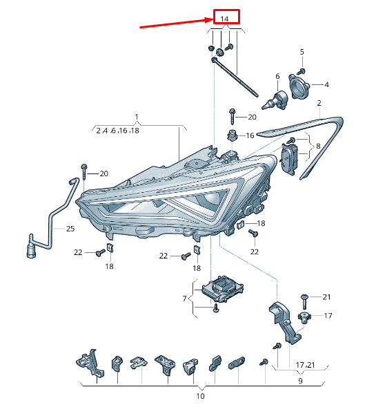 new seat tarraco kn headlight height adjuster repair kit 5fa998099 original