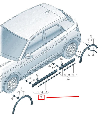 NEW AUDI Q3 F3 FRONT RIGHT DOOR COVER 83A8539604W3