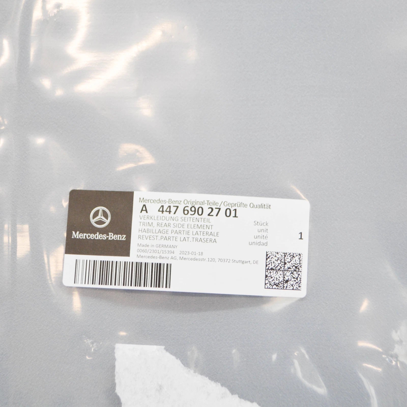 NEW MB VITO BOX W447 LEFT SIDE UPPER PANEL TRIM A4476902701 ORIGINAL