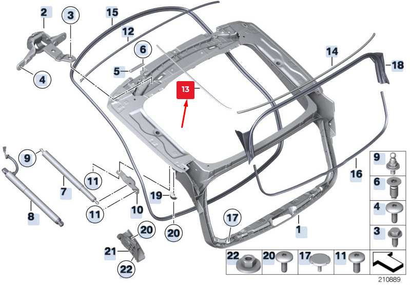 new bmw 5 gran turismo f07 rear window spacer strip 51317144482 7144482 original