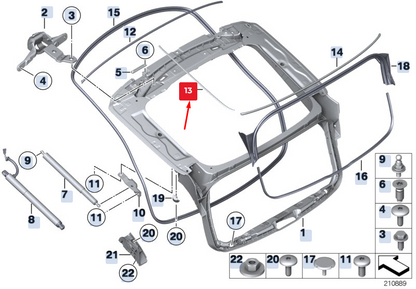 new bmw 5 gran turismo f07 rear window spacer strip 51317144482 7144482 original