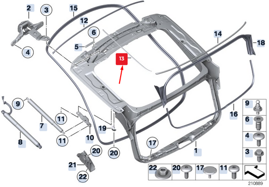 new bmw 5 gran turismo f07 rear window spacer strip 51317144482 7144482 original