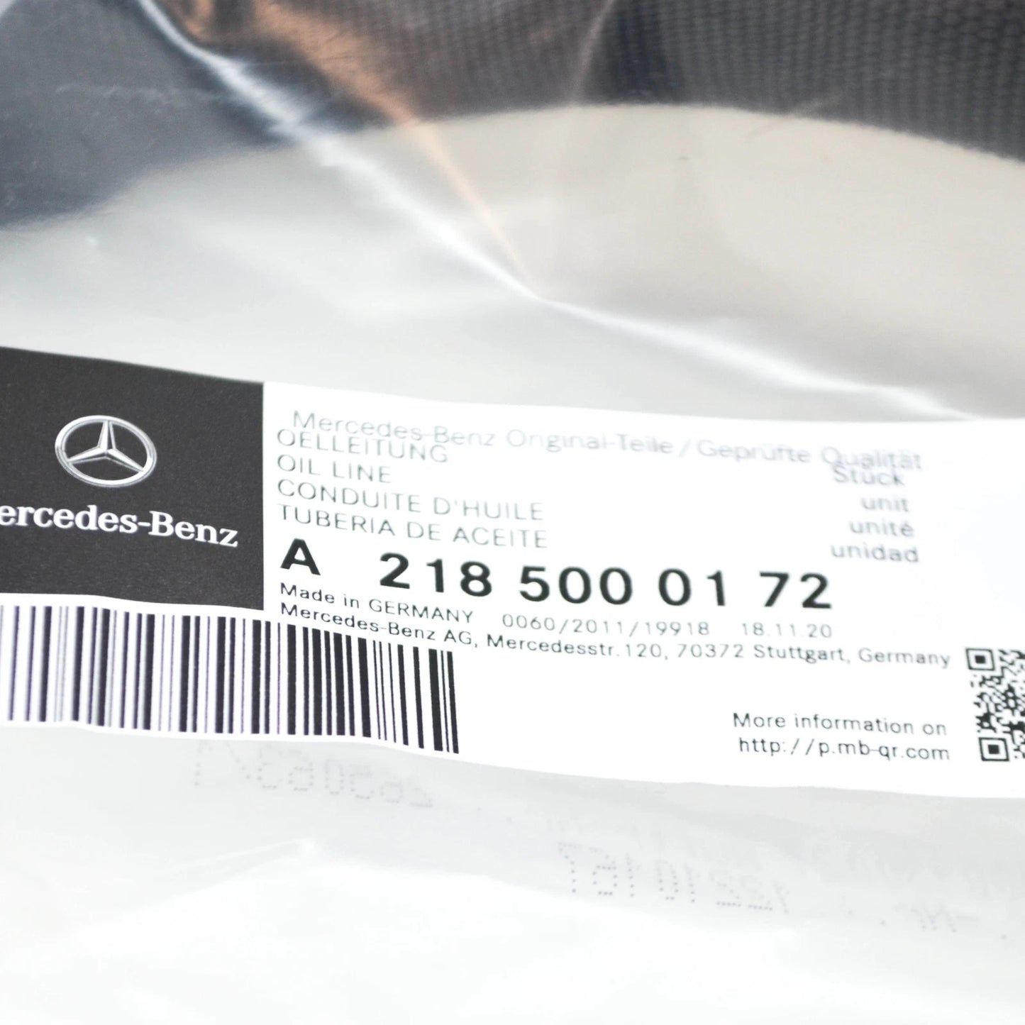 NEW MERCEDES-BENZ CLS C218 OIL COOLER LINE HOSE A2185000172 ORIGINAL