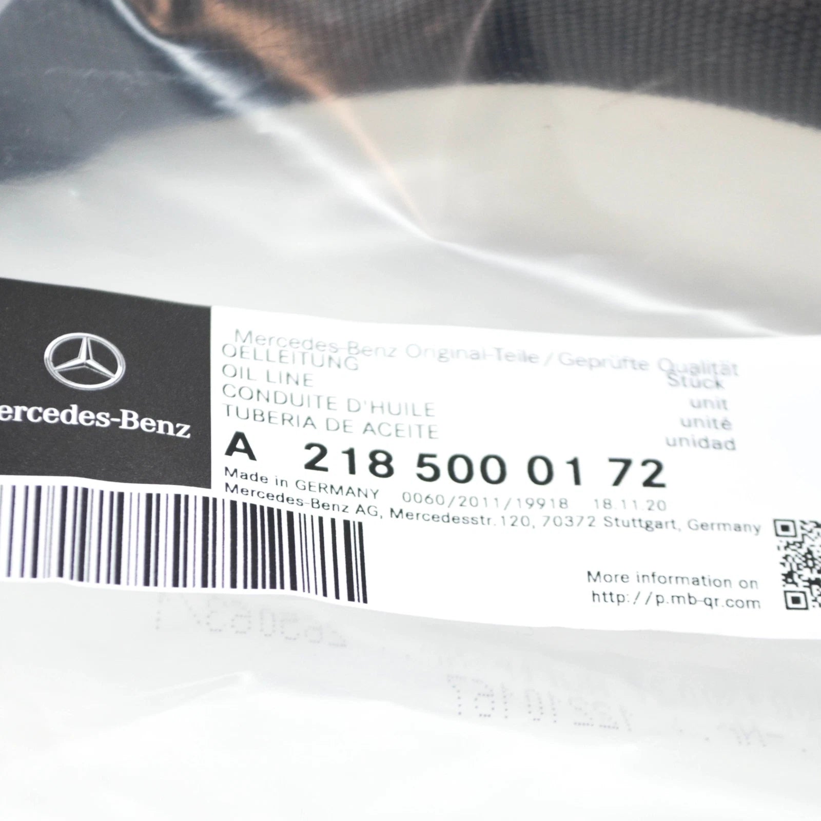 NEW MERCEDES-BENZ CLS C218 OIL COOLER LINE HOSE A2185000172 ORIGINAL