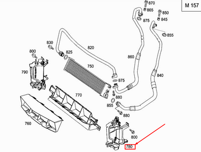 NEW MERCEDES-BENZ E W212 LEFT ENGINE OIL COOLER BRACKET A2125001631 ORIGINAL