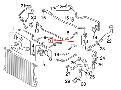 NEW AUDI A7 SPORTBACK 4G FRONT CENTER ENGINE COOLANT PIPE 4G0121081BF