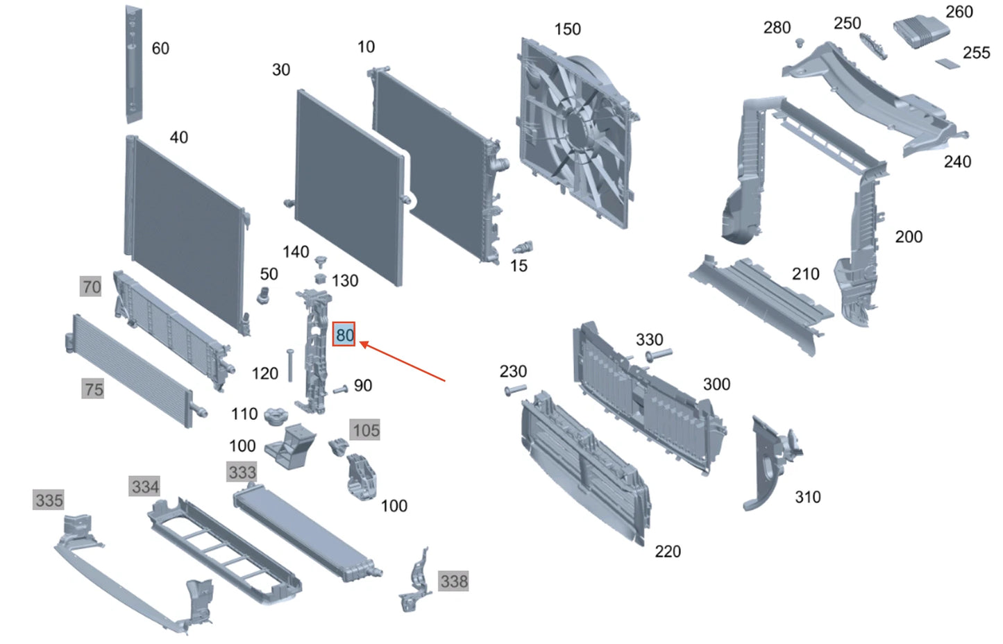 NEW MB E W213 ENGINE COOLER SUPPORTING FRAME RIGHT A0995040600