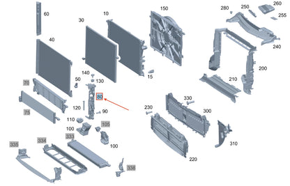 NEW MB E W213 ENGINE COOLER SUPPORTING FRAME RIGHT A0995040600