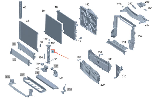 NEW MB E W213 ENGINE COOLER SUPPORTING FRAME RIGHT A0995040600