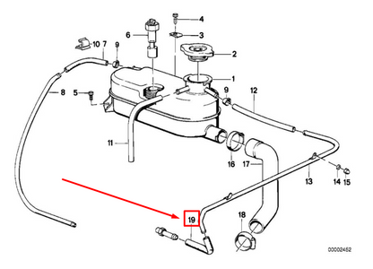 new bmw x5 e53 expansion tank hose 1308897 13311308897 original