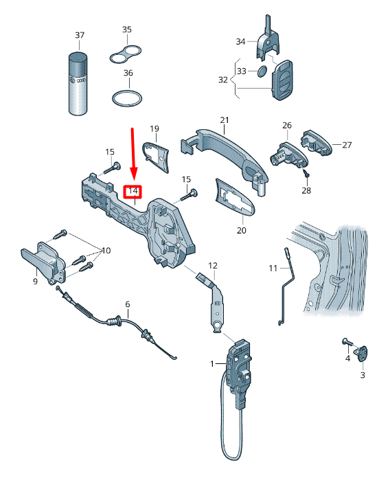 NEW VW CRAFTER 2F MK1 FRONT RIGHT DOOR LOCK MOUNTING BAR 2E0837884A ORIGINAL