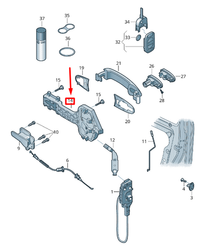 NEW VW CRAFTER 2F MK1 FRONT RIGHT DOOR LOCK MOUNTING BAR 2E0837884A ORIGINAL