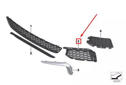 NEW BMW F90 FRONT LOWER GRILLE 51118072980 8072980 ORIGINAL