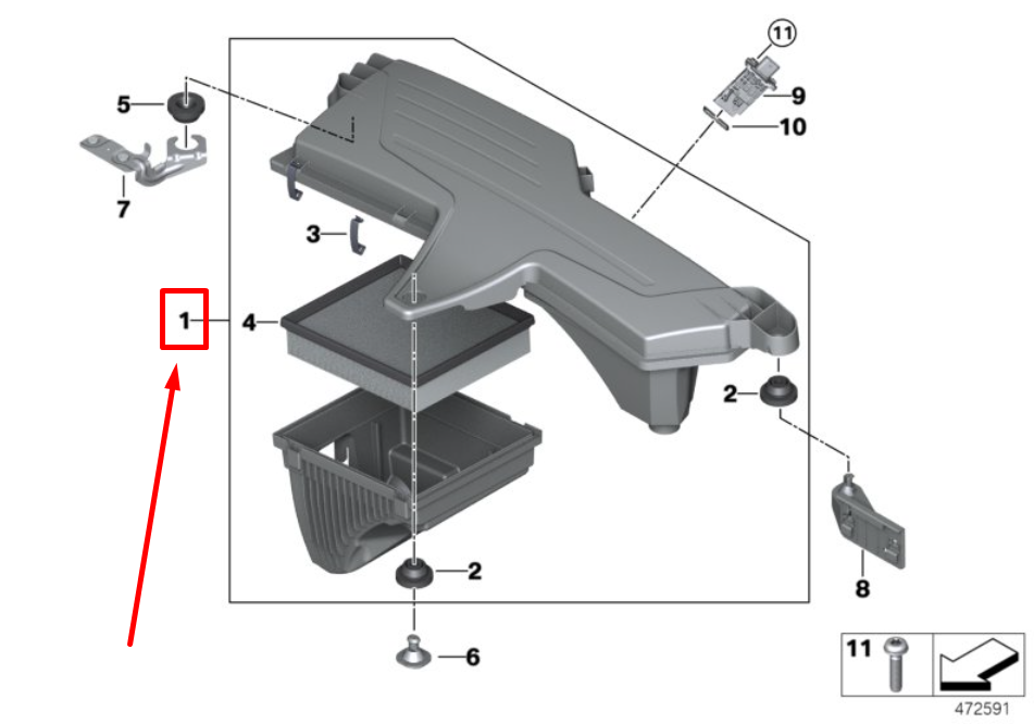 new bmw 4 gran coupe f36 air filter box 13718578650 8578650 original