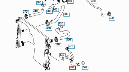 NEW MB SPRINTER 906 RIGHT WATER COOLANT RADIATOR PIPE A906501248264 ORIGINAL
