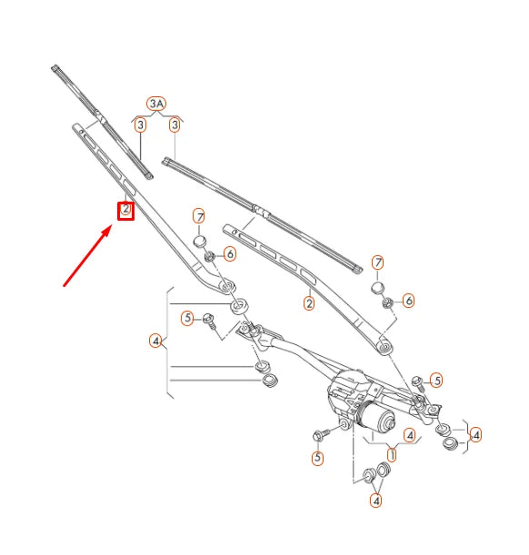 NEW AUDI Q3 8U FRONT LEFT AERO WIPER ARM LHD 8U1955407A1P9 ORIGINAL