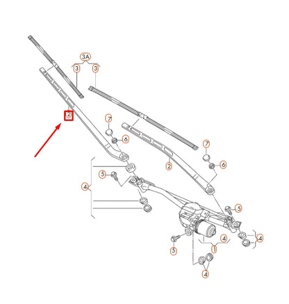 NEW AUDI Q3 8U FRONT LEFT AERO WIPER ARM LHD 8U1955407A1P9 ORIGINAL