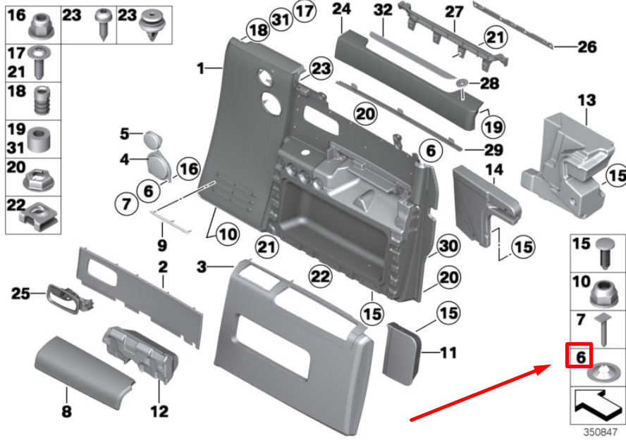 new bmw 5 e39 dashboard mouldings spring nut 51458220836 8220836 original