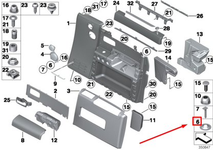 new bmw 5 e39 dashboard mouldings spring nut 51458220836 8220836 original