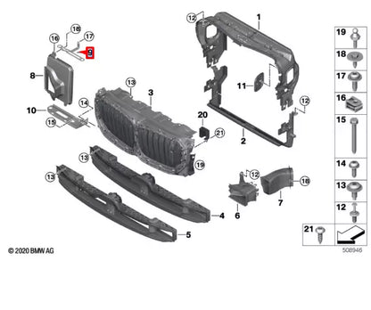 NEW BMW X5 G05 FRONT DUCT UPPER BRACKET LEFT 51647421775 7421775 ORIGINAL