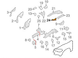 new bmw x6 e71 front right side panel sealing 51657177172 7177172 original