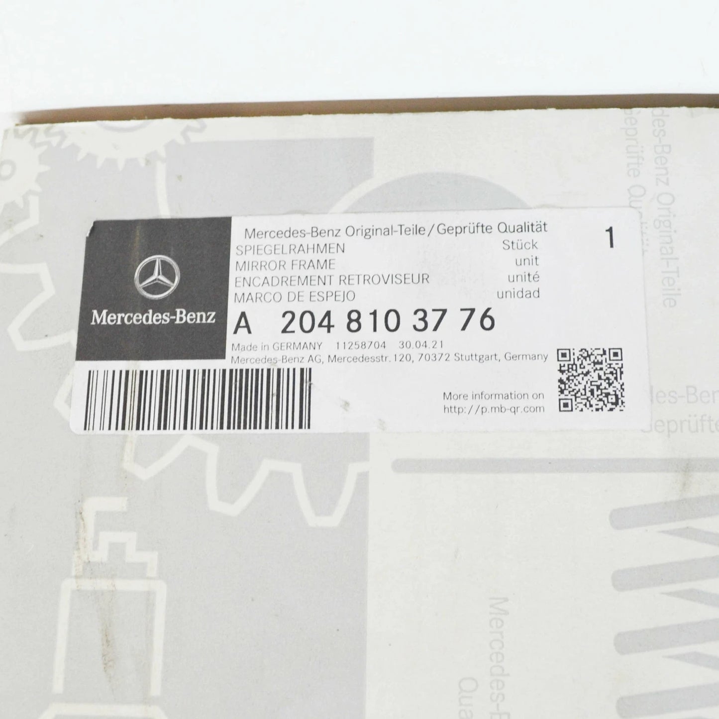 NEW MERCEDES-BENZ C W204 FRONT LEFT DOOR MIRROR FRAME A2048103776 ORIGINAL