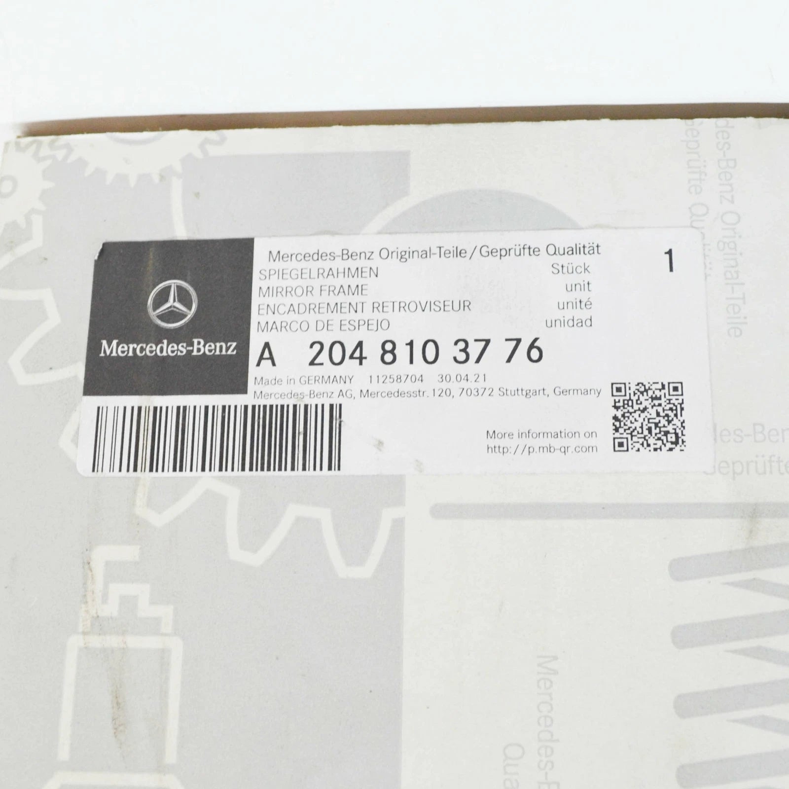 NEW MERCEDES-BENZ C W204 FRONT LEFT DOOR MIRROR FRAME A2048103776 ORIGINAL